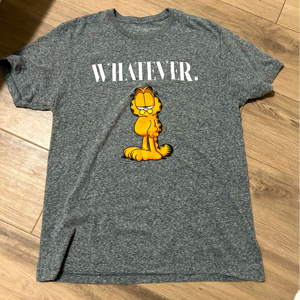 Hybrid Apparel Garfield Whatever Grey Women’s T-shirt Large Graphic Tee